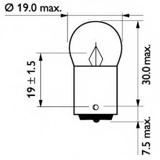 Автолампа R10W 24V 10W BA15S PHILIPS 13814 CP (фото 1)