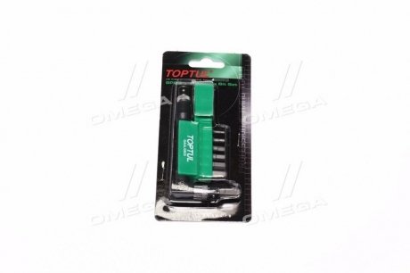 Набор бит 1/4" HEX 2-8мм + Гобр.перех. 8ед. Toptul GAAL0803 (фото 1)