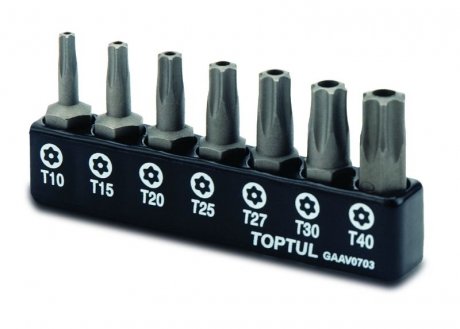 Набор бит 1/4" 7ед. (Torx: T10-T40 с отверстием) Toptul GAAV0703 (фото 1)