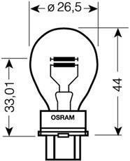 Автолампа (12V 27/7W W2.5X16Q) OSRAM 3757AK (фото 1)
