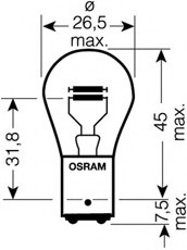 Автолампа (21/5W 24VBAY15D) OSRAM 7537-02B (фото 1)