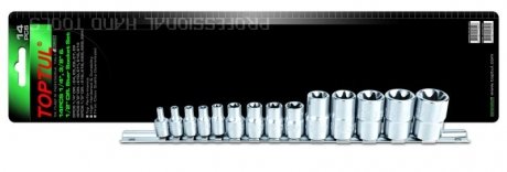 Набор головок TORX 1/4"-1/2" E4-E24 14ед.(звезда Давида) Toptul GAAR1402 (фото 1)