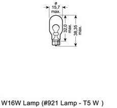 Автолампа (16W 12V W2,1X9,5D) OSRAM 921 (фото 1)