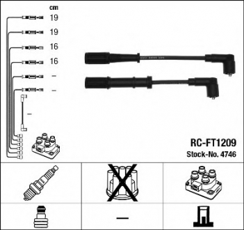 Комплект высоковольтных проводов NGK RC-FT1209 (фото 1)