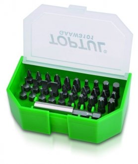 Набор бит 1/4" SL;PH;PZ;TORX;HEX +магнитный держатель 31ед. Toptul GAAW3101 (фото 1)