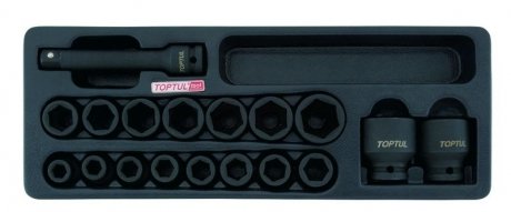 Набор головок ударных 1/2" 10-32мм + удлинитель 18ед. (в ложементе Toptul GCAT1807 (фото 1)