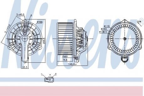 Вентилятор HYUNDAI ELANTRA (MD/UD) (10-) 1.6 CRDi NISSENS 87335 (фото 1)