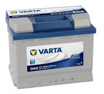 Батарея акумуляторна Blue Dynamic 12В 60Аг 540А(EN) L+ VARTA 5601270543132 (фото 1)