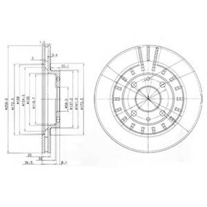 Диск гальмівний Lada 21110-21112 - 14"/15 Delphi BG3806 (фото 1)