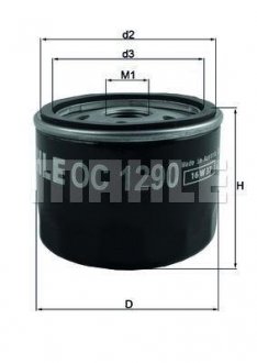 Фильтр масляный OC 1290 MAHLE / KNECHT OC1290 (фото 1)