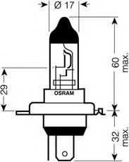 Автомобільна лампа H4 75/70W 24V (P43T-38) (комплект 2 шт) 64196TSP-HCB OSRAM 64196TSPHCB (фото 1)