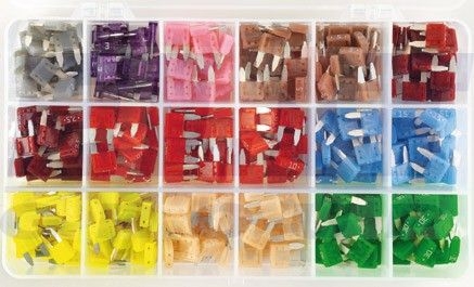 Набір MINI. Комплектацїя: 360 MINI (20x 2A, 3A и 4A, 40x 5A, 7,5A, 15A, 20A, 25A и 30A, 60x 10A) TESLA FN MULTIBOX (фото 1)
