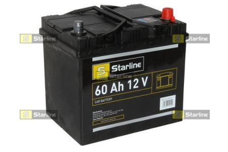 Акумулятор (Asia), R"+" 60Ah, En510 (232 x 173 x 225) правий "+" B00 виробництво ЧЕХИЯ STARLINE BA SL 60JP (фото 1)
