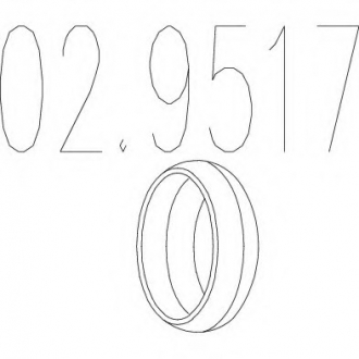 Монтажное кольцо выхлопной системы (D(внутр.) - 51,5 мм; D(наружн.) - 65,5 мм; Высота - 14,5 мм) MTS 02.9517 (фото 1)