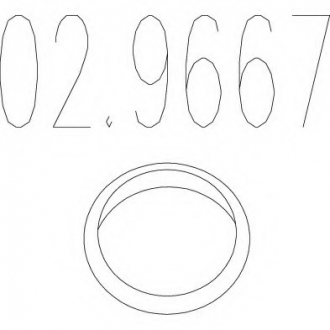 Монтажное кольцо выхлопной системы (D(внутр.) - 50,5 мм; D(наружн.) - 65,5 мм; Высота - 15 мм) MTS 02.9667 (фото 1)
