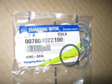 Кольцо уплотнительное натяжителя цепи Kyron, Actyon (Sports 2012), Korando, Rexton SSANGYONG 007603022100 (фото 1)