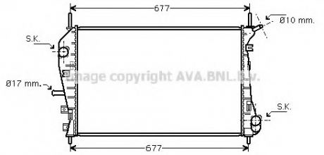 Радіатор охолодження двигуна Ford Mondeo III (01-07) 2,20d 2,2d 2,5i AVA COOLING FDA2376 (фото 1)