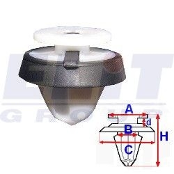 Кліпса обивки дв. (к-т:10 шт) размер:A= 13mm/B = 11mm/C = 18mm/d = 2,2mm/H = 16mm ELIT C60438 (фото 1)