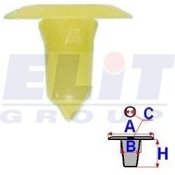 Втулка обивки двери (к-т:25 шт) размер:A = 19,8mm/B = 7mm/C = 5,6mm/H = 20,6mm ELIT R 11030 (фото 1)