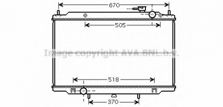 Радиатор охлаждения двигателя NISSAN PICKUP D22-NP300 98+ AVA COOLING DN2266 (фото 1)