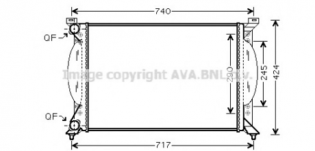 Радіатор охолодження AUDI A4 16/18/20 MT 00- AVA COOLING AI 2201 (фото 1)