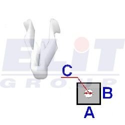Втулка в прибор.панели и салоне (к-т:10 шт) размер:A = 7,3mm/B = 9,8mm ELIT C60512 (фото 1)