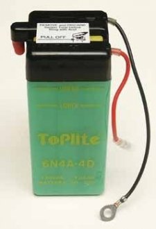 6V,4Ah,д. 57, ш. 61, в.131, объем 0,2, вес 1 кг,без электролита TOPLITE 6N4A-4D (фото 1)