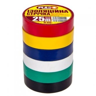 Ізолента PULSO PVC 25м різнокольорова (відпускається тільки по 10 шт) ELIT UNI IC25ASC (фото 1)