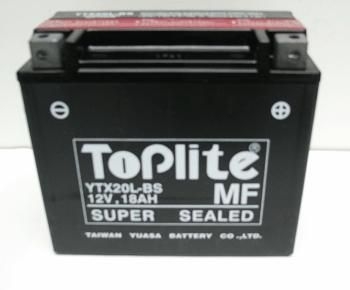 12V,18Ah,д. 175, ш. 85, в.155, электролит в к-те, вес 5,9 кг TOPLITE YTX20L-BS (фото 1)