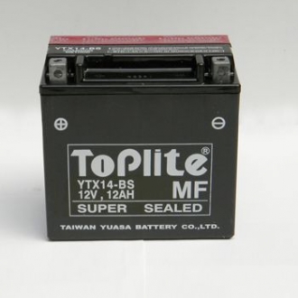 12V,12Ah,д. 152, ш. 88, в.147, электролит в к-те, вага 4,5 кг TOPLITE YTX14-BS (фото 1)