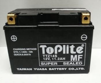 12V,11,2Ah,д. 150, ш. 87, в.110, электролит в к-те, вес 3,9 кг TOPLITE TTZ14S (фото 1)