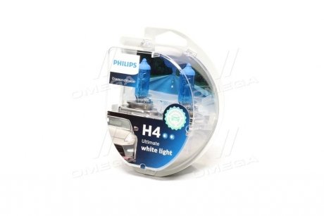 Лампа накаливания H4 12V 60/55W P43t-38 Diamond Vision 5000K PHILIPS 12342DVS2 (фото 1)