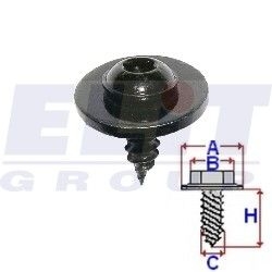 Винт салона (к-т:10 шт) размер:A =16mm/B = 9mm/C = 4mm/H = 12mm ELIT C60471 (фото 1)