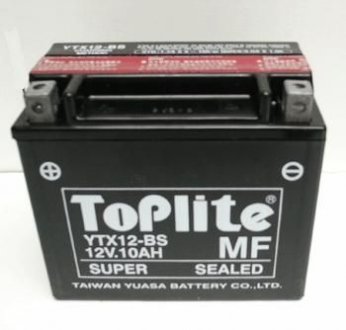 12V,10Ah,д. 152, ш. 88, в.131, электролит в к-те, вага 4 кг TOPLITE YTX12-BS (фото 1)