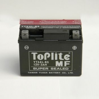 12V,3Ah,д. 114, ш. 71, в.89, электролит в к-те, вес 1,5 кг TOPLITE YTX4L-BS (фото 1)