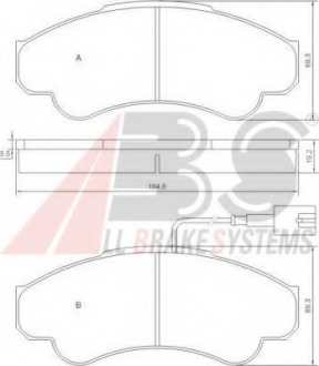 Колодка торм. CITROEN/FIAT/PEUGEOT JUMPER/DUCATO/BOXER передн. A.B.S. 37332 (фото 1)