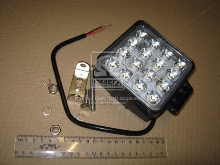 Фара LED квадратна 48W, 16 ламп, 110*164мм, широкий луч 12/24В (ТМ) JUBANA 453701052 (фото 1)