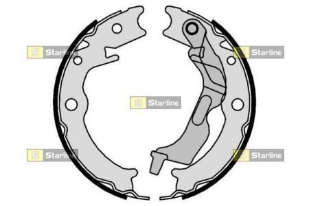 Тормозные колодки барабанные, к-кт. (стояночный тормоз). STARLINE BC 09780 (фото 1)