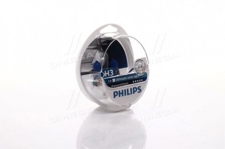 Лампа накаливания H3 12V 55W PK22s Diamond Vision 5000K PHILIPS 12336DVS2 (фото 1)