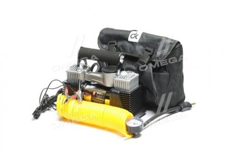 Компрессор, 12V, 10Атм, 60л/мин, 2-х поршневый, клеммы, шланг 5м., <> Dk-Дорожная Карта DK31-112 (фото 1)
