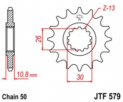 Передняя звезда 17зуб. YZF-R1?04-/FJ1100/1200/MT01 JT MOTO 102-667-17 (фото 1)