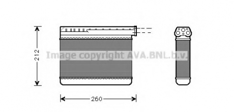 Радиатор опалювача HEAT 316->325 MT/AT 89- AVA COOLING BW 6166 (фото 1)