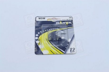 Лампа розжарювання W5W 12V 5W W2,1X9,5d (2шт. blister) (вир-во) NARVA 17177B2 (фото 1)