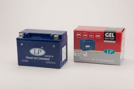 12V,12Ah,д. 150, ш. 87, в.110, вес 3,95 кг,залит LP BATTERY GTZ14-S (фото 1)