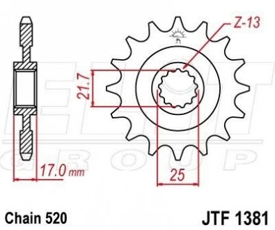 Передня зірка 15 зуб CB500F/X `13- / CBR500R `13- ELIT 101-460-15 (фото 1)