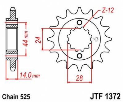 Передняя звезда 17зуб. VT750C2 `97-/VT750DC ?01- JT MOTO 101-555-17 (фото 1)