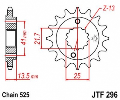 Передняя звезда 16зуб. XRV650/NT650/VT600C/NV400 JT MOTO 101-563-16 (фото 1)