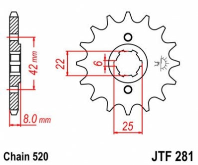 Передняя звезда 15зуб. XL500R/RF?85-/XL600R/LMF JT MOTO 101-431-15 (фото 1)