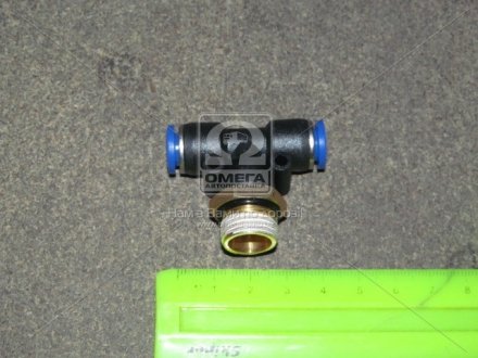 Соединитель трубки ПВХ тройник трубка+резьба (8хM16x1.5х8) RIDER RD 99.41.22 (фото 1)