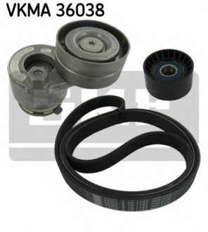 Комплект поліклиновий (ремінь+ролики) SKF VKMA 36038 (фото 1)